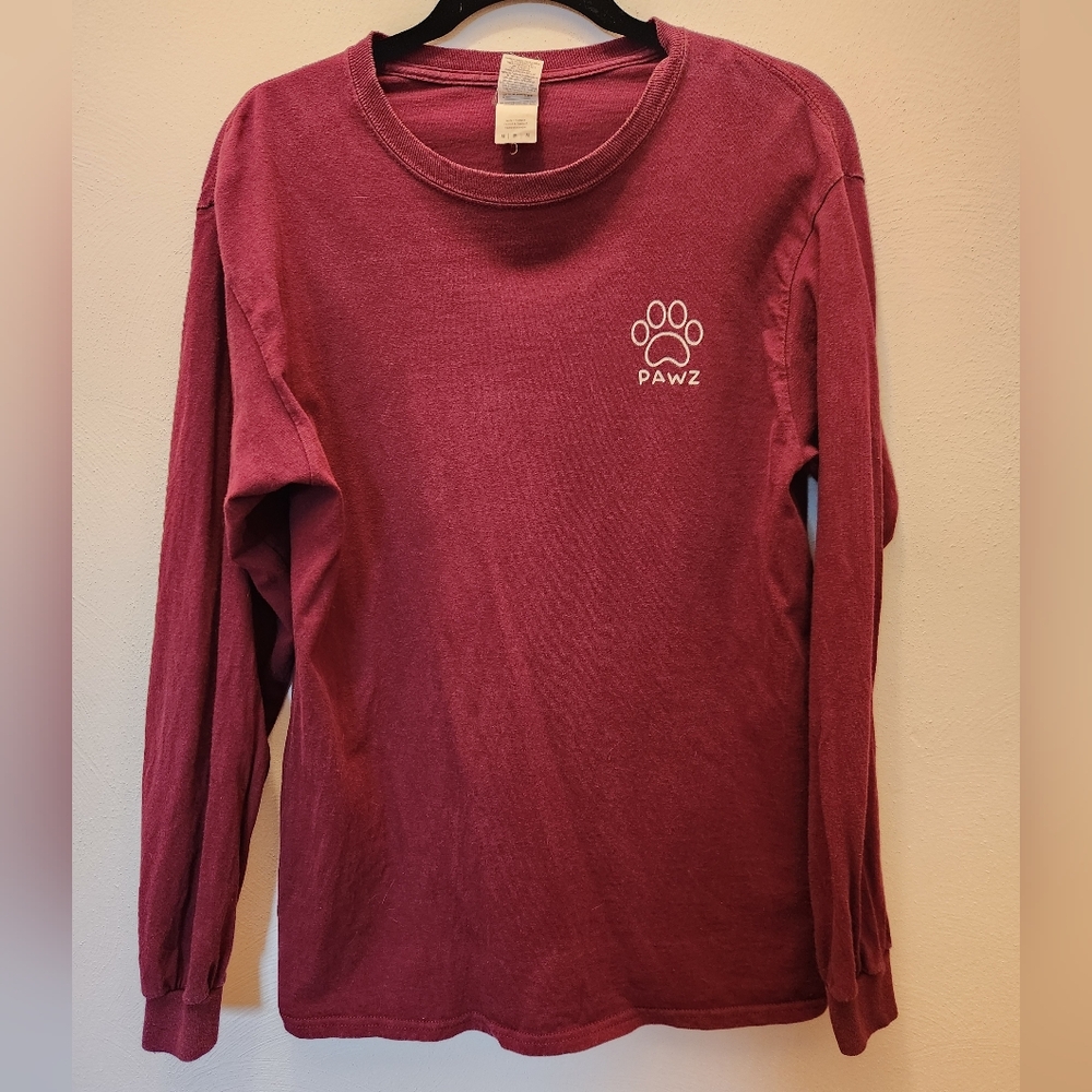 Pawz Womens Maroon Long Sleeve Shirt Size M